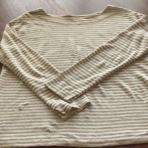 Talbots Linen Jersey Striped Boatneck Tee